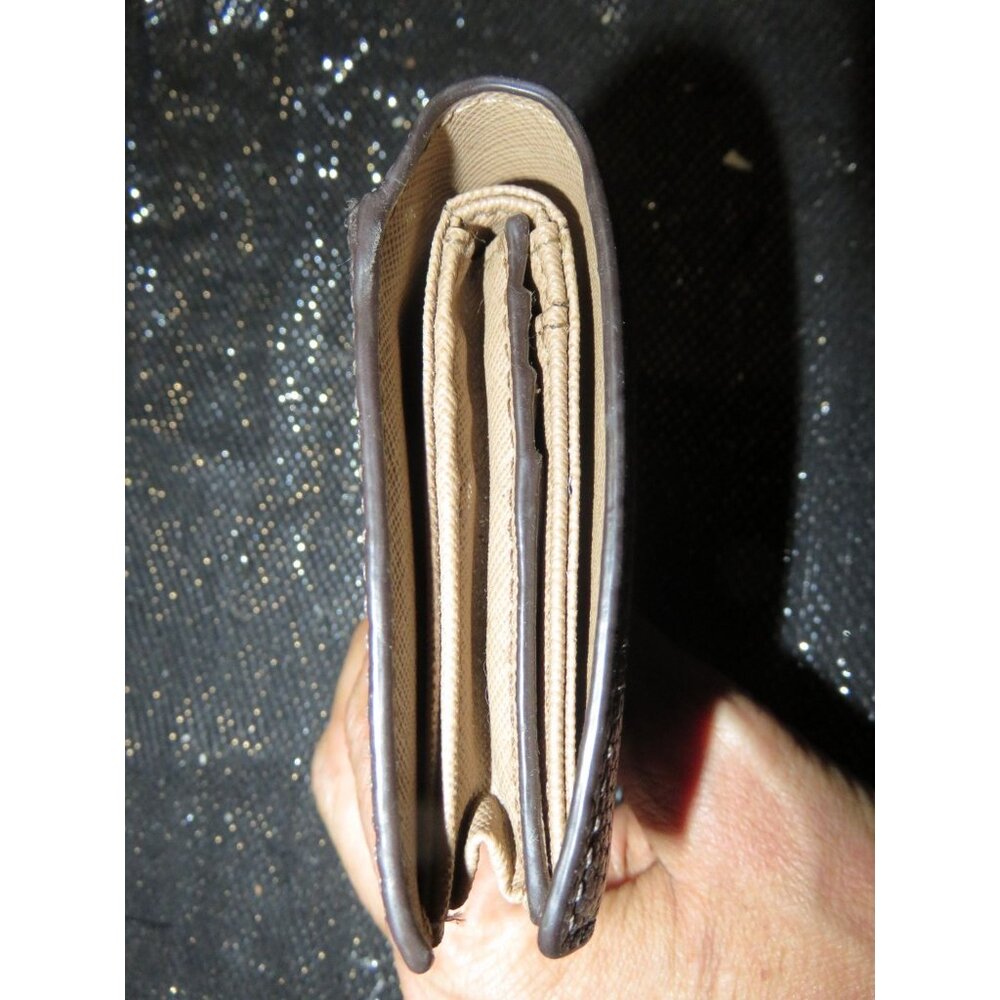 BOGO Michael Kors Bedford Carryall Card Case Brown Pebble Leather compact Wallet - Picture 3 of 9